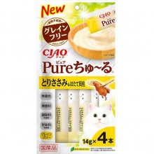 Ciao Pure 無添加雞肉加扇貝味肉泥14gx4本入